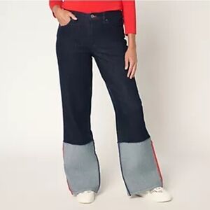 Peace Love World Two-Tone Flare  Peace Love World Denim Regular Reverse